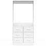 Voir la diapositive 3 : ID MARKET Dressing penderie L. 80 cm UPPAH avec 6 bacs en tissu blanc