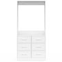 Voir la diapositive 3 : ID MARKET Dressing penderie L. 80 cm UPPAH avec 6 bacs en tissu blanc