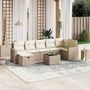 Voir la diapositive 1 : VIDAXL Salon de jardin avec coussins 8 pcs beige resine tressee