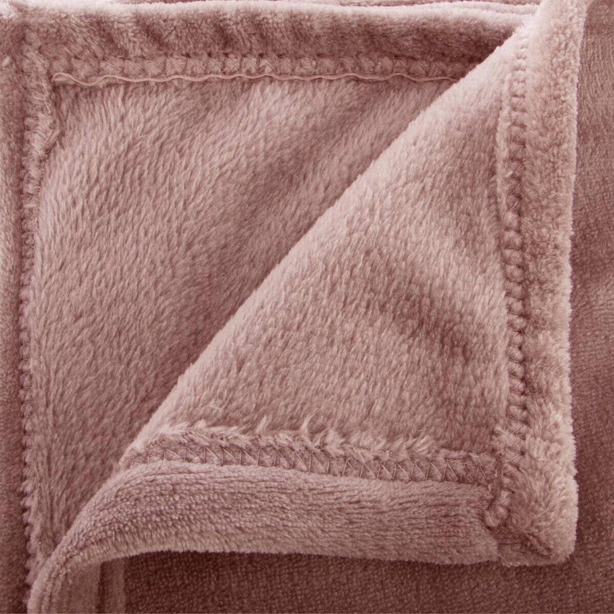 Voir la diapositive 2 : ATMOSPHERA Plaid doux uni  flanel  125x150cm rose