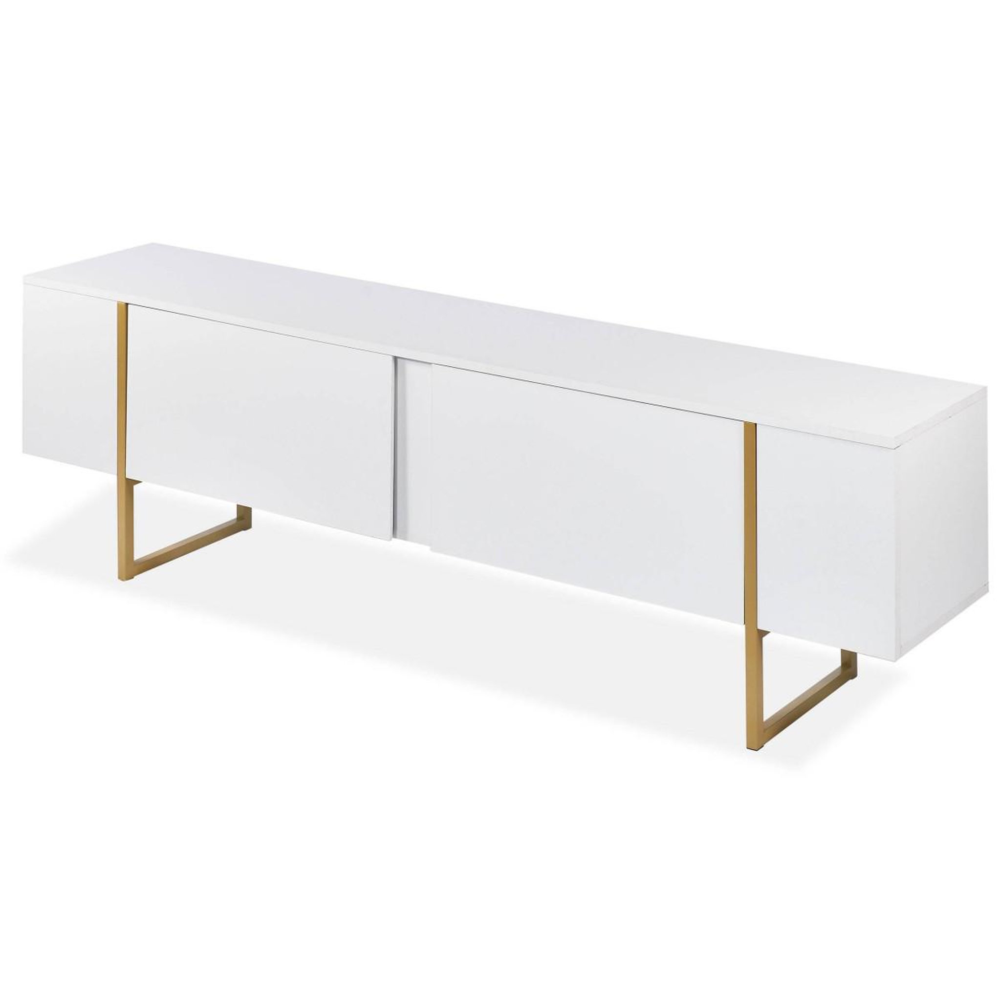 Voir la diapositive 2 : Paris Prix Meuble tv 2 portes  valentin  180cm blanc & or