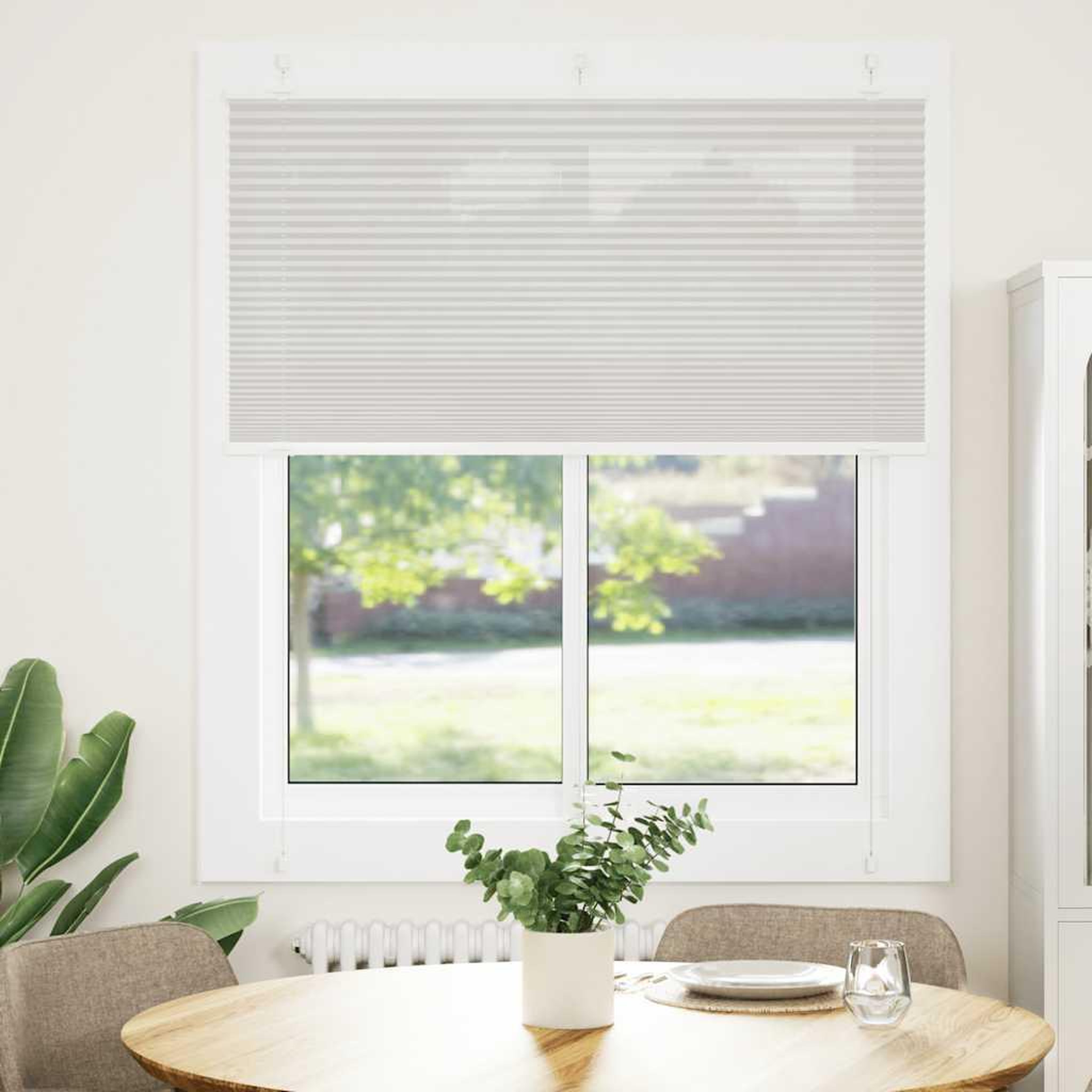 Voir la diapositive 2 : VIDAXL Store plisse gris clair 115x100cm largeur du tissu 114,4cm