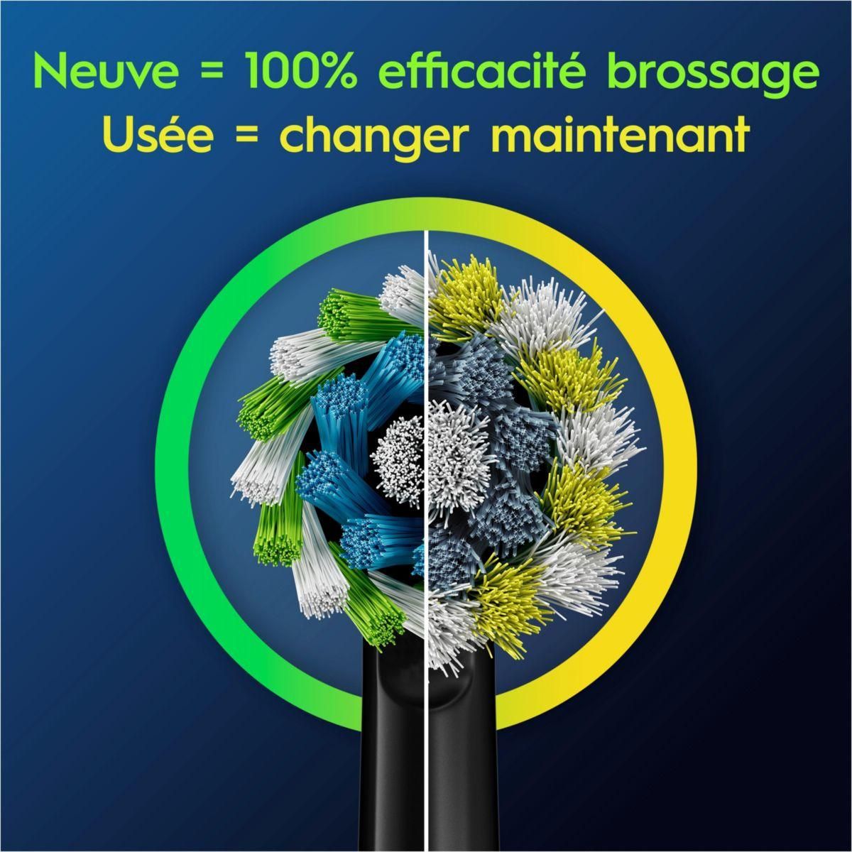 ORAL B Brossette dentaire Cross Action Black x8 X-filaments