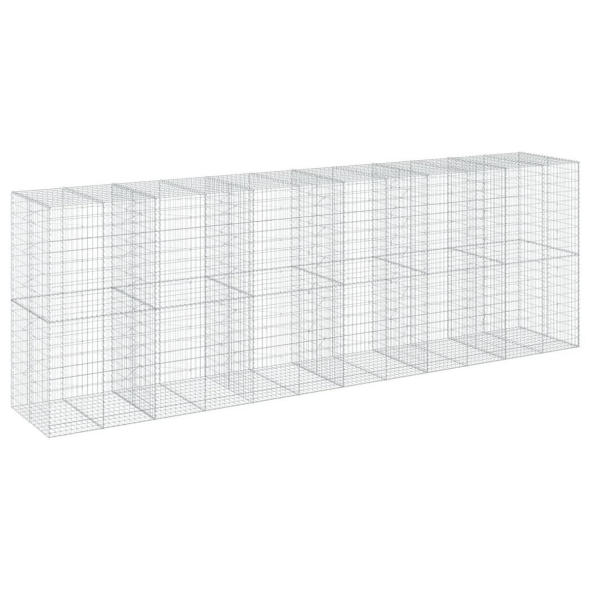 VIDAXL Panier gabion avec couvercle 600x100x200 cm fer galvanise