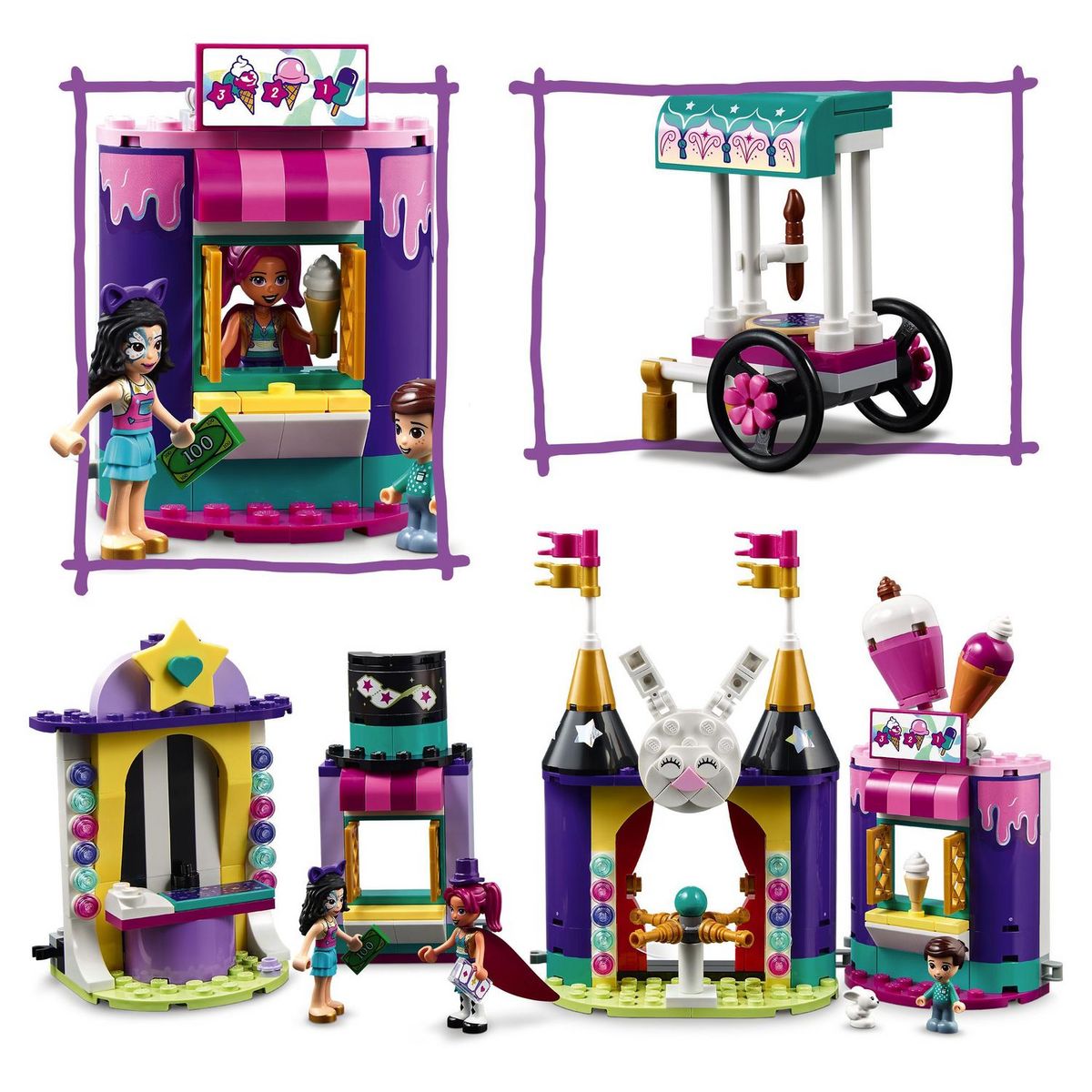 LEGO Friends 41687 - Les stands de la fête foraine magique