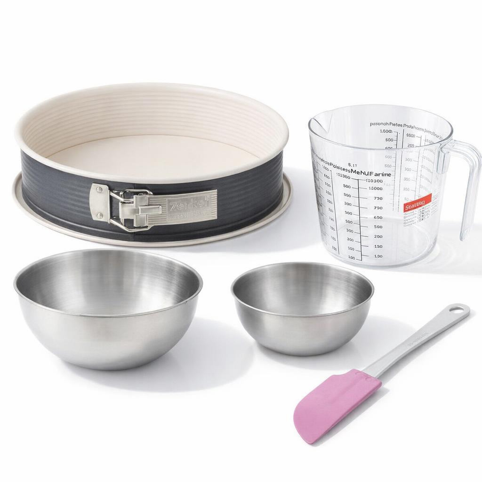 ZENKER Set de 5 ustensiles de pâtisserie moule à gâteaux bol spatule pâtisserie et verre doseur black mettallic black mettallic zenker  black mettallic