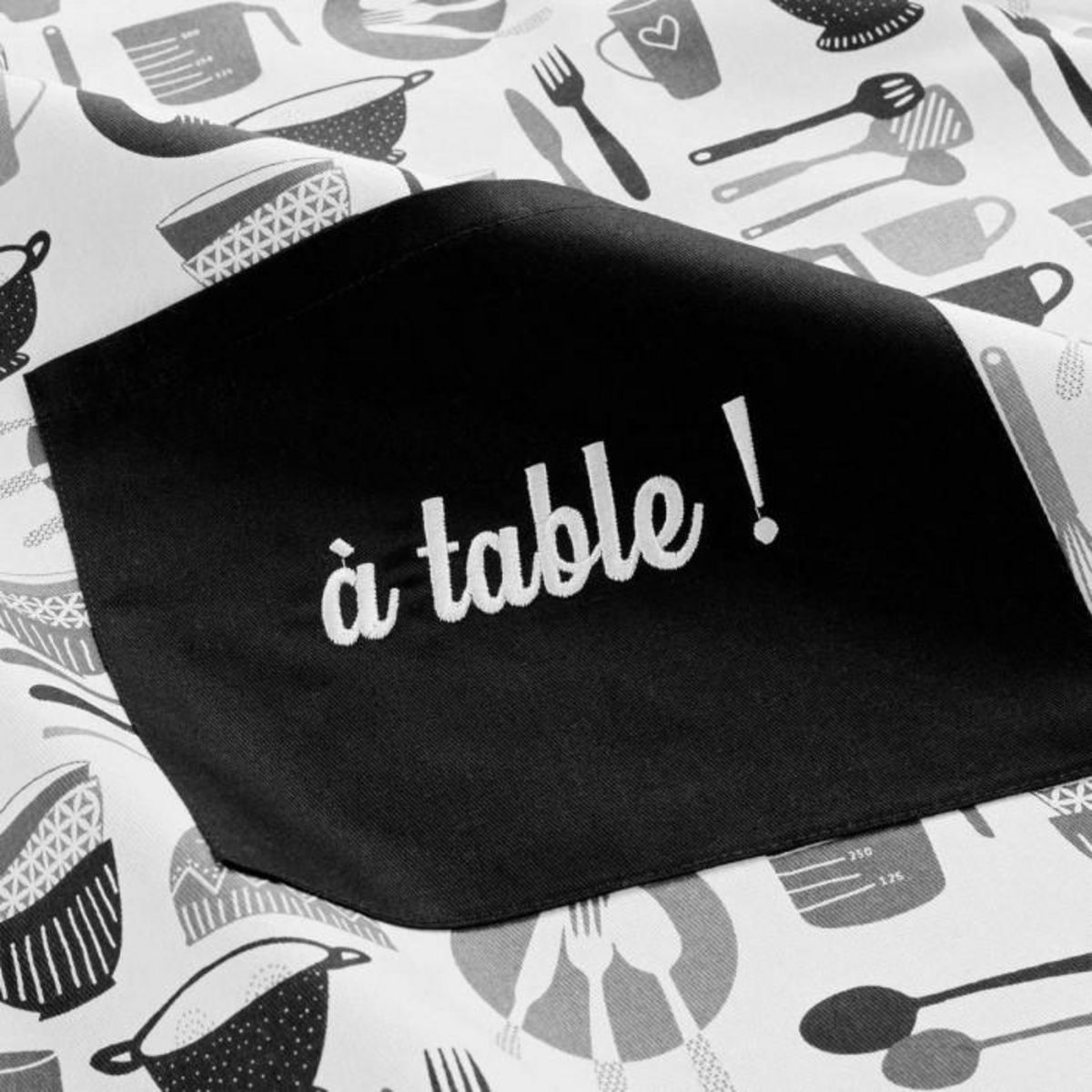 Paris Prix Tablier de Cuisine  Kitchen  84cm Noir