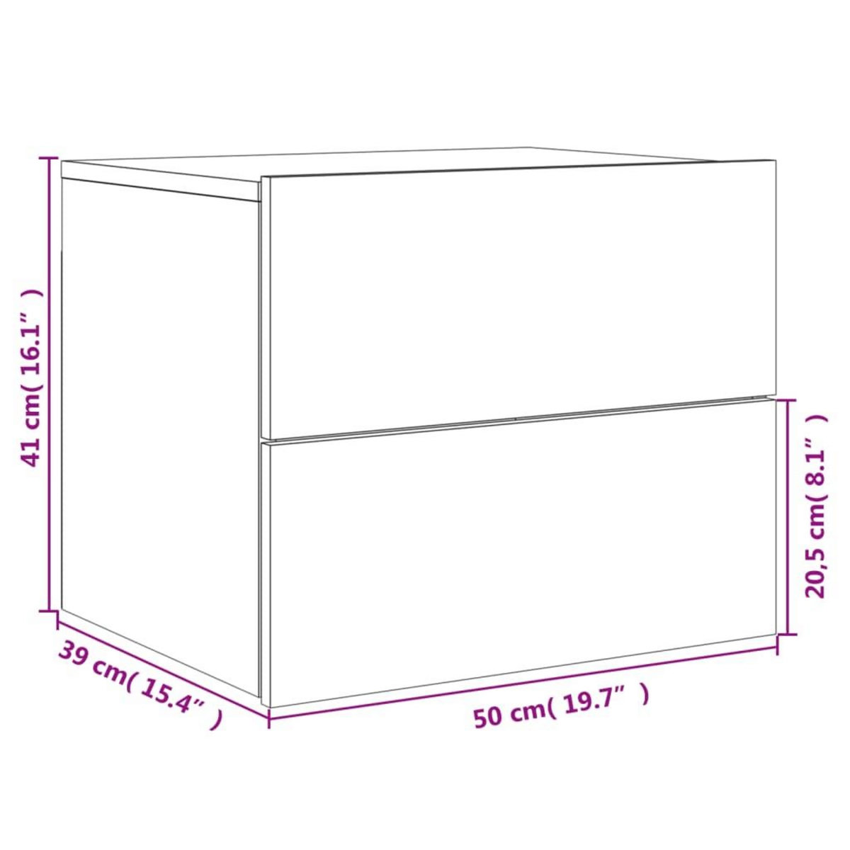 VIDAXL Table de chevet murale avec lumieres LED chene sonoma
