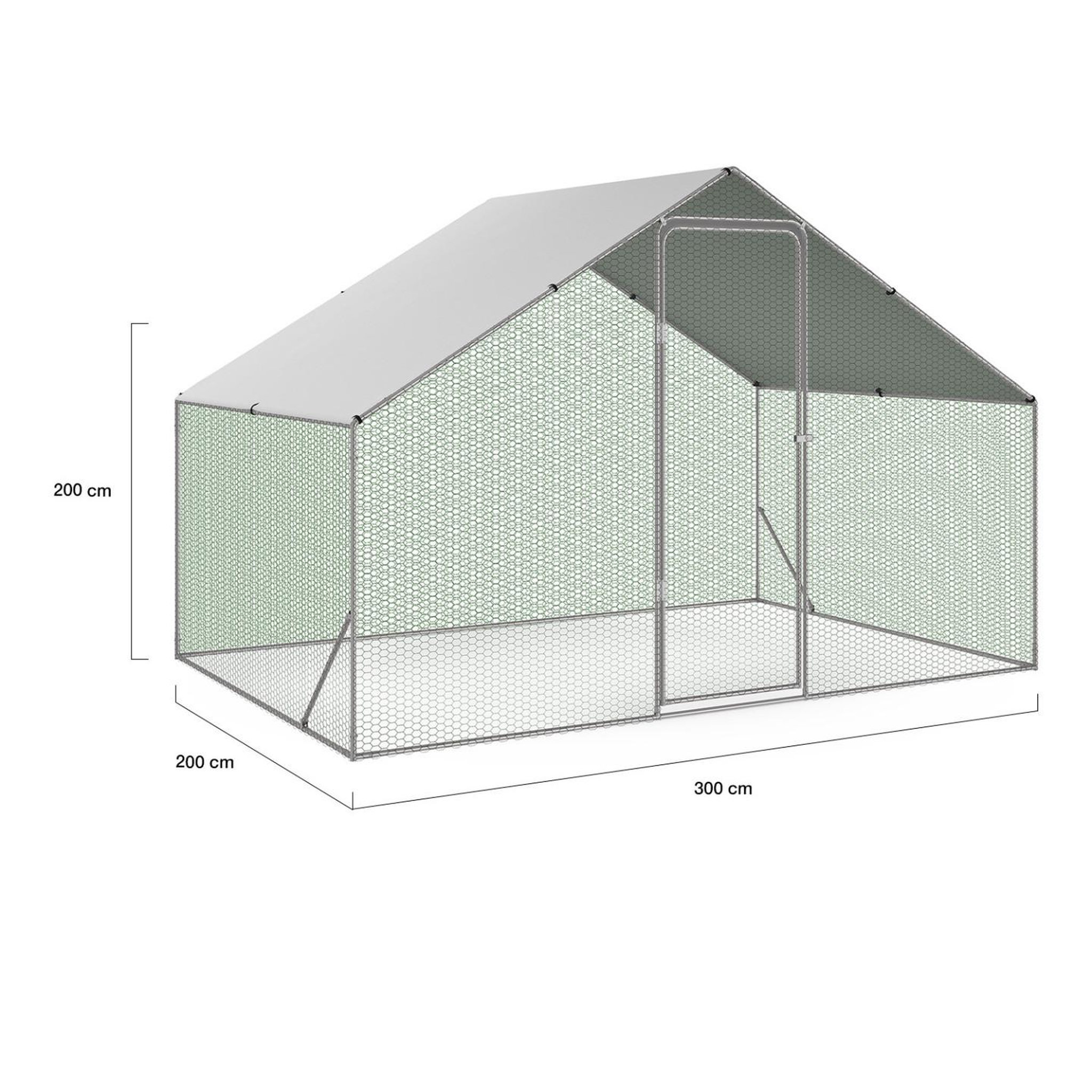 Voir la diapositive 4 : ID MARKET Enclos poulailler 6 m² parc grillagé 3x2 m acier galvanisé
