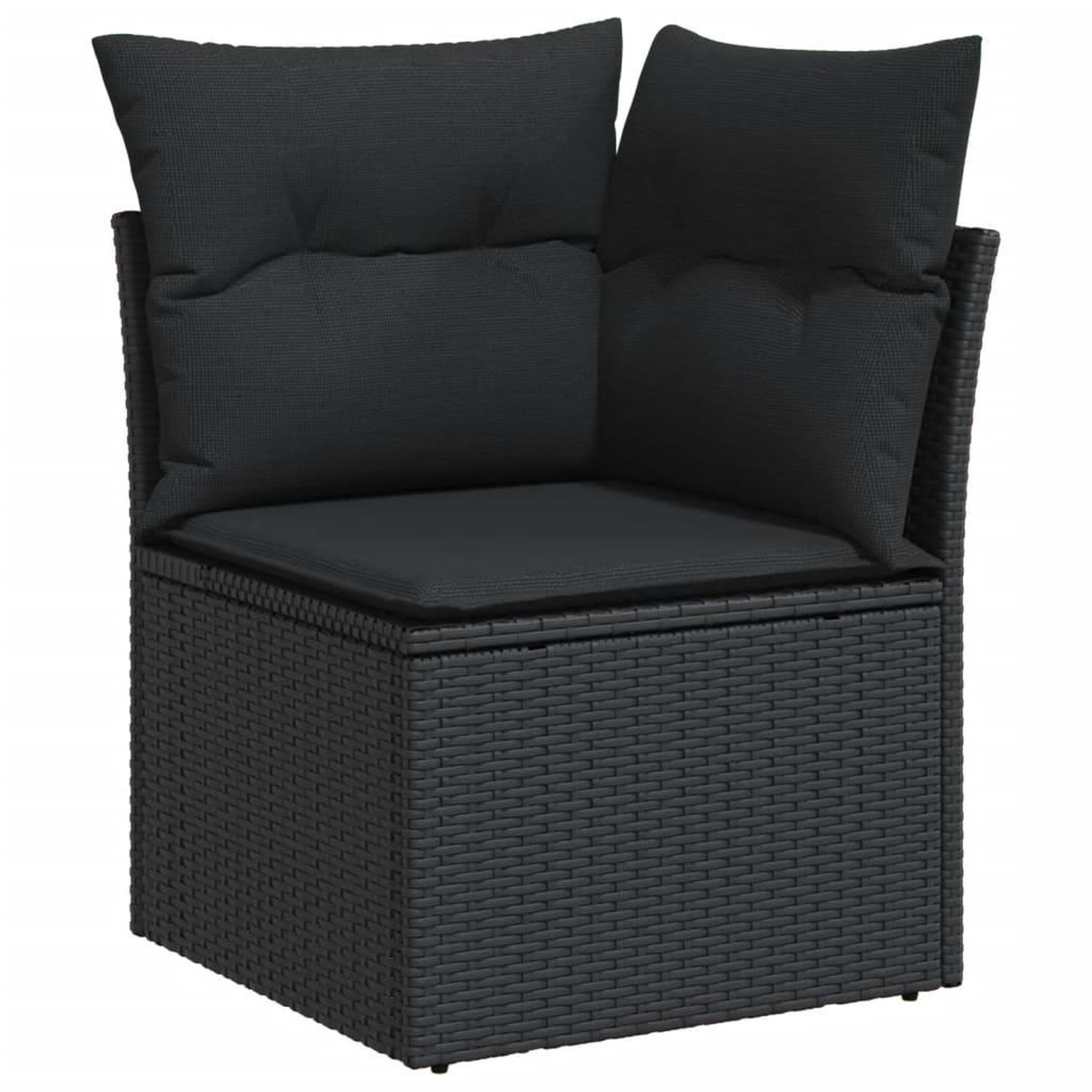 Voir la diapositive 3 : VIDAXL Salon de jardin 9 pcs avec coussins noir resine tressee