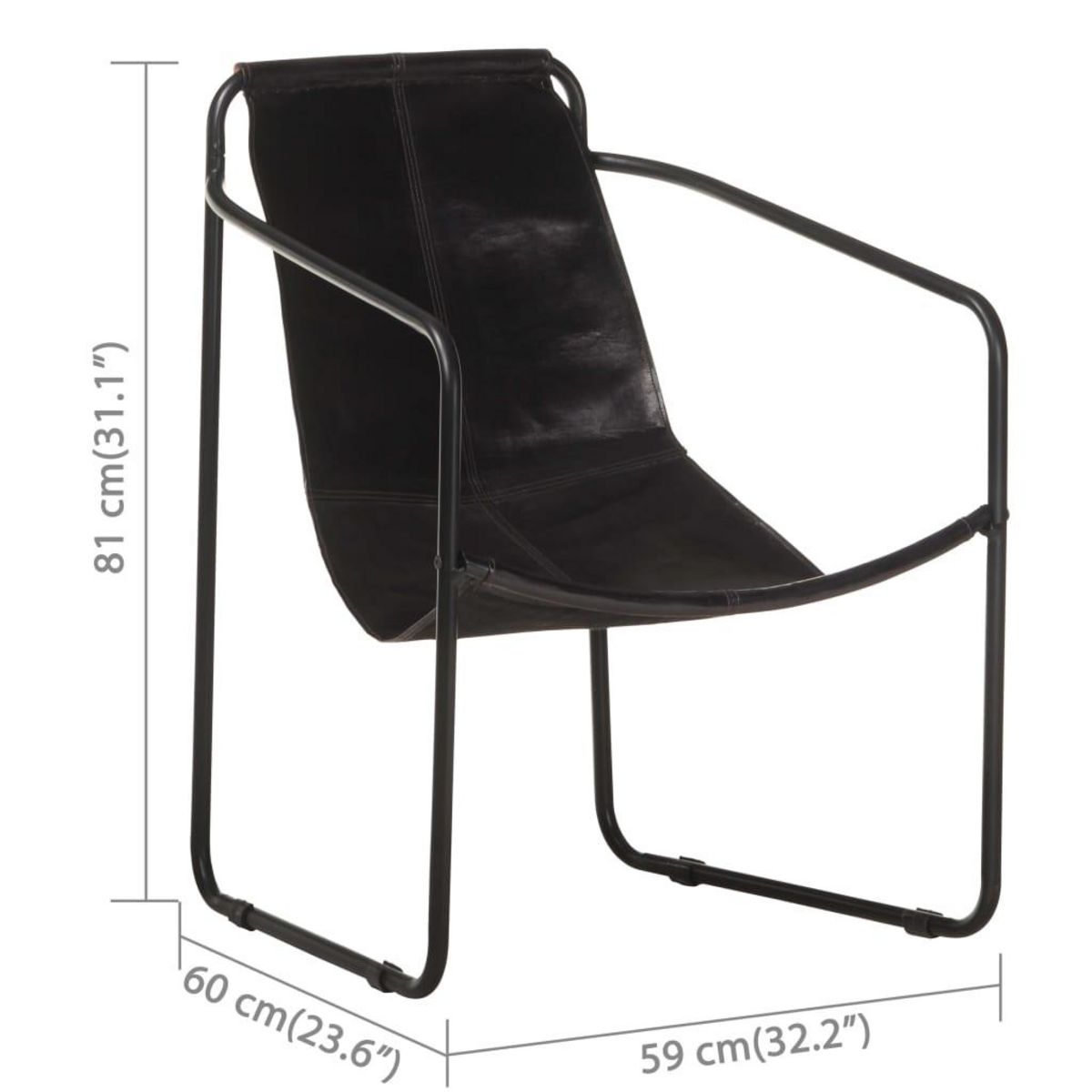 VIDAXL Fauteuil de relaxation noir cuir veritable