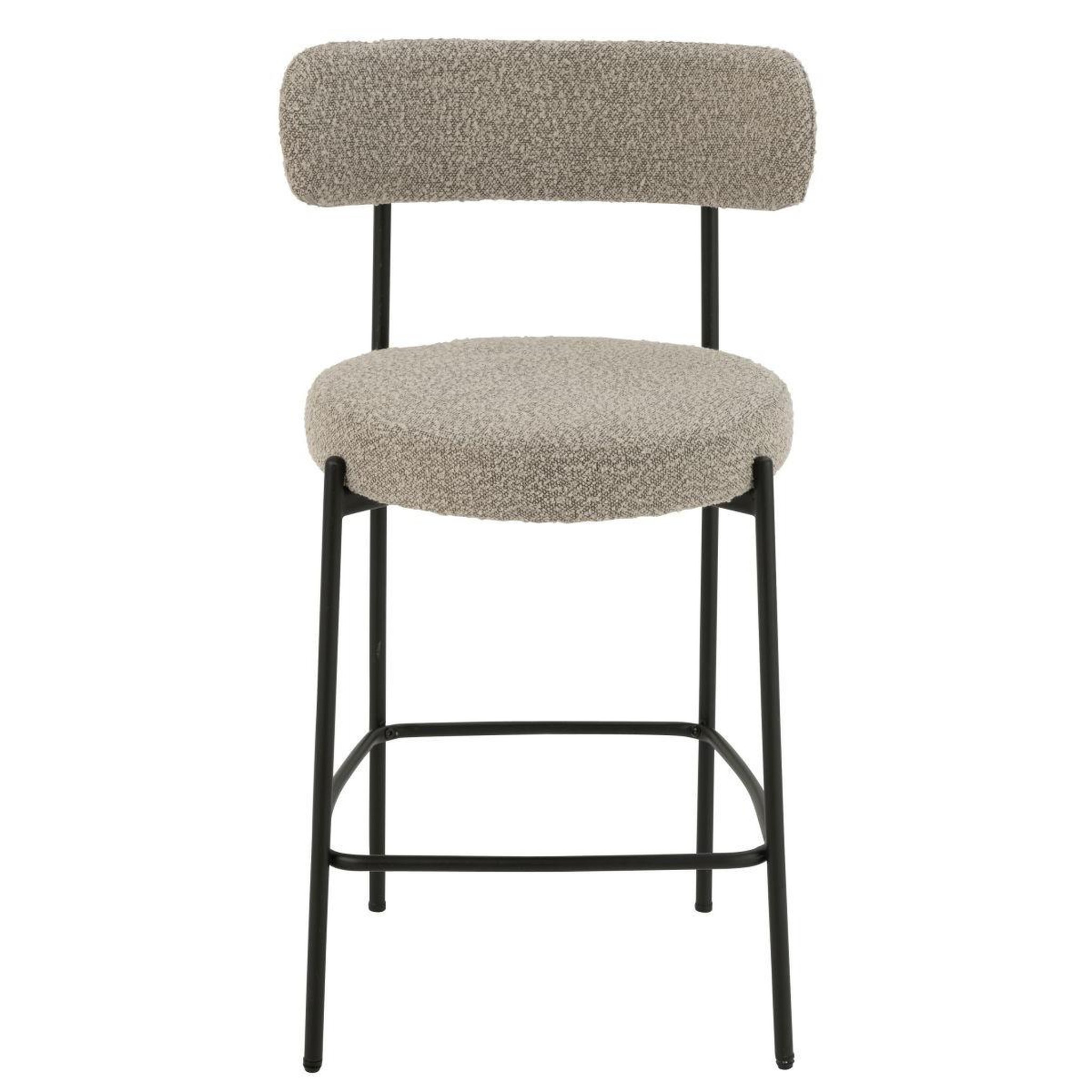 Voir la diapositive 2 : J-LINE Chaise de bar en tissu bouclé  aldo  97cm gris