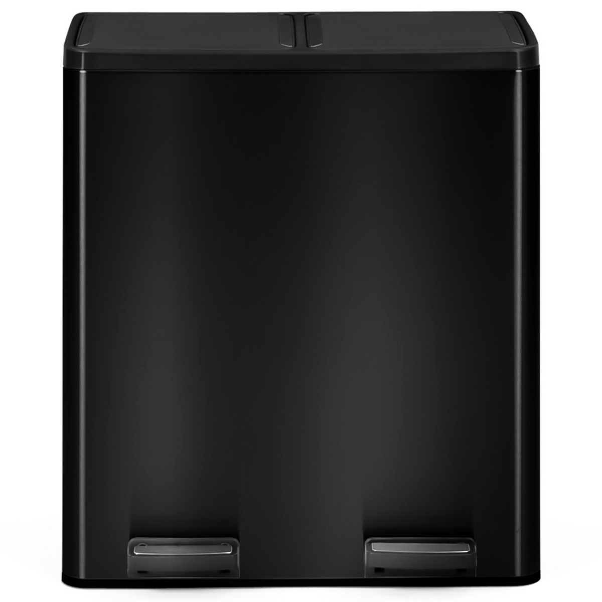 ID MARKET Poubelle de cuisine tri sélectif 2 x 30L noir 2 seaux amovibles et pédales en métal