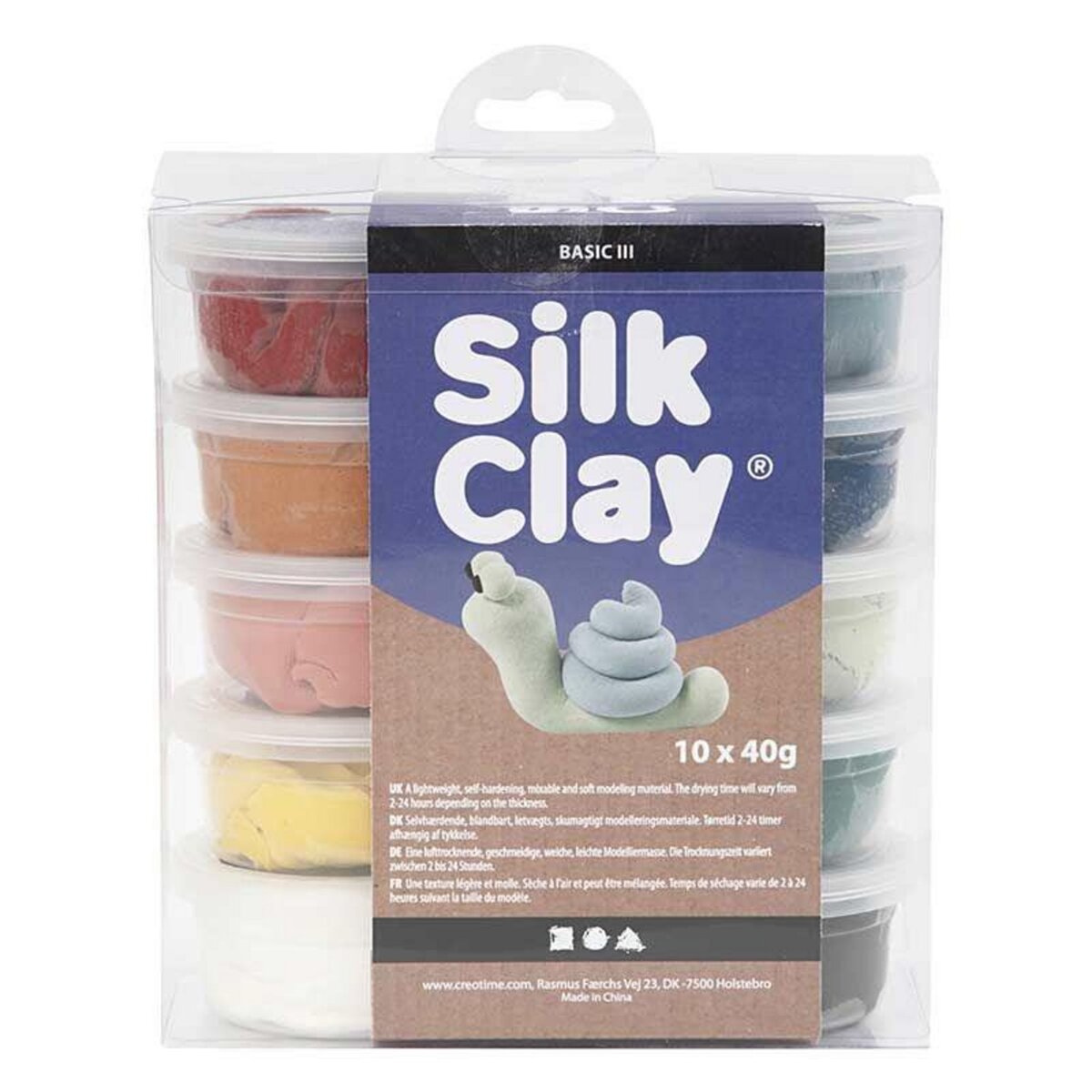 Pâtes à modeler Silk Clay pastel - 10 pots - Pâtes à modeler