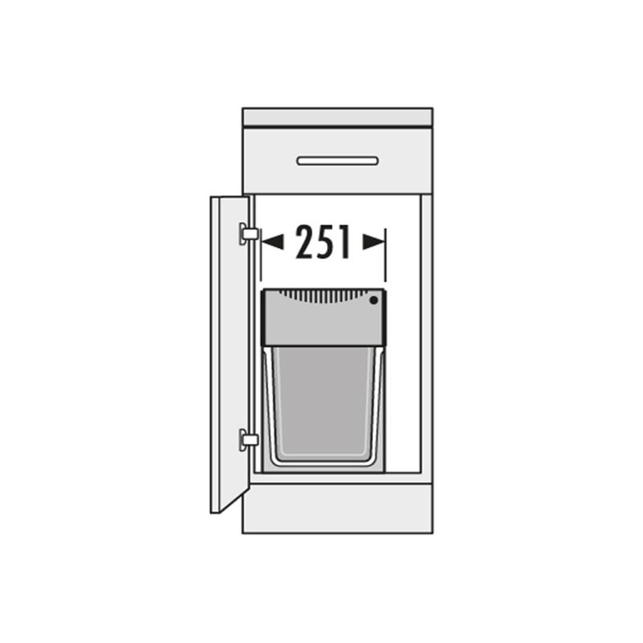 Voir la diapositive 4 : HAILO Poubelle de cuisine tri sélectif 2 bacs encastrable sous évier 30l (24+7) hailo tandem