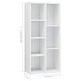 Voir la diapositive 6 : VIDAXL Bibliotheque Blanc brillant 50x25x106 cm Bois d'ingenierie