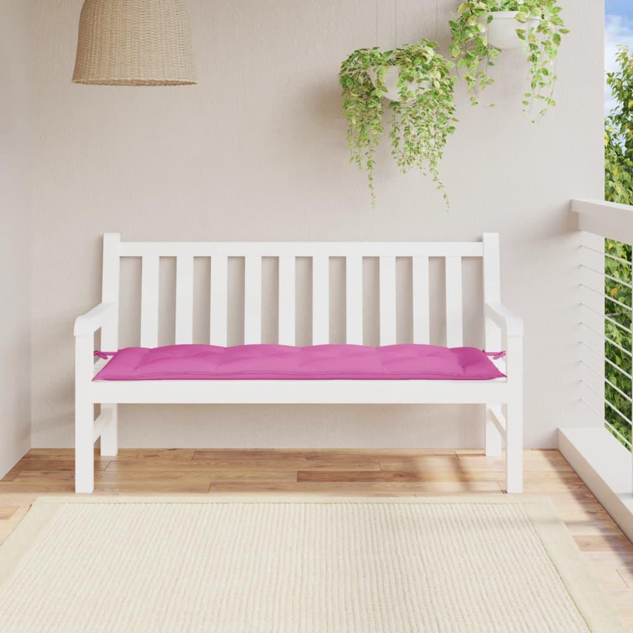 Voir la diapositive 1 : VIDAXL Coussin de banc de jardin rose 150x50x7 cm tissu oxford