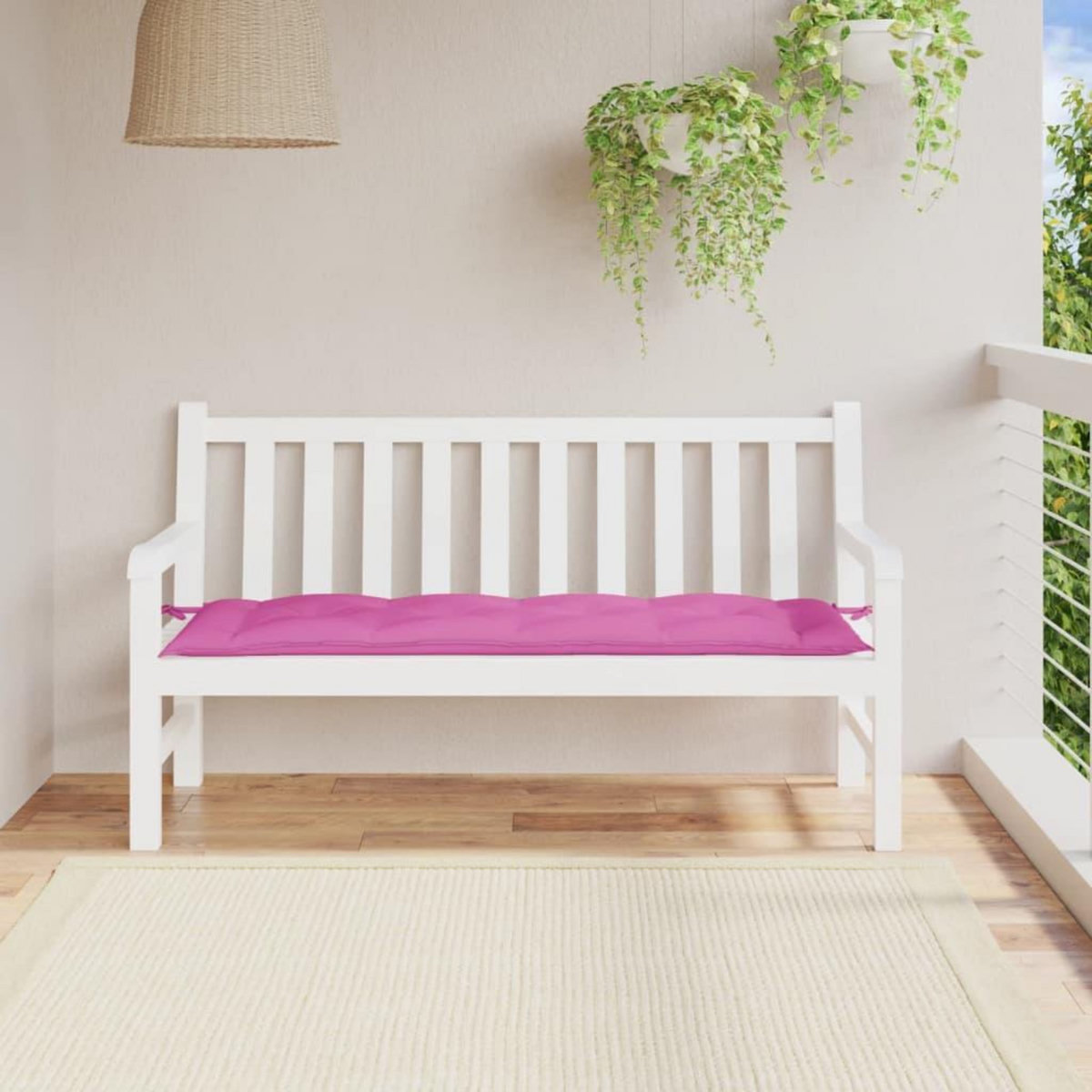 VIDAXL Coussin de banc de jardin rose 150x50x7 cm tissu oxford