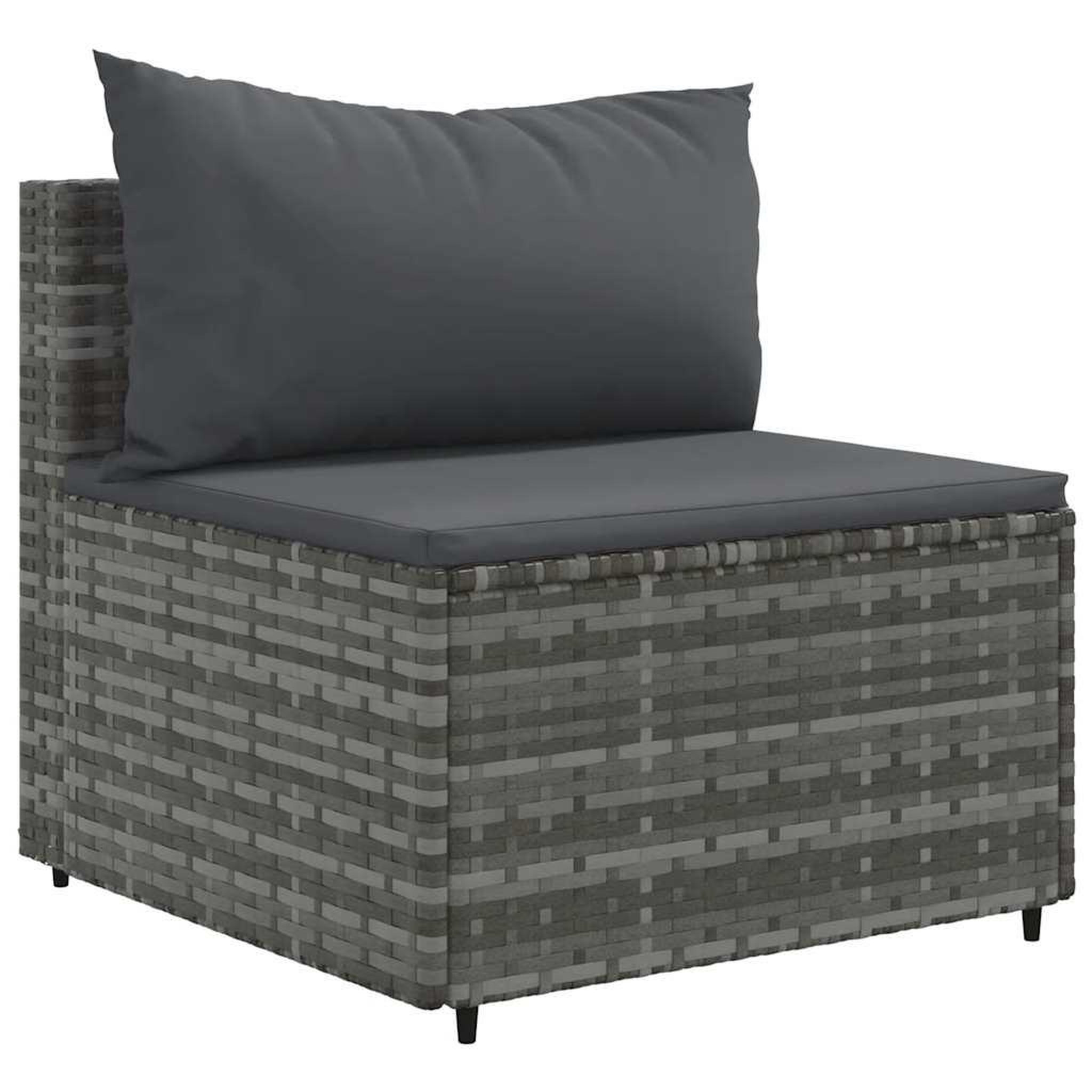 Voir la diapositive 4 : VIDAXL Salon de jardin 6 pcs avec coussins Gris Resine tressee