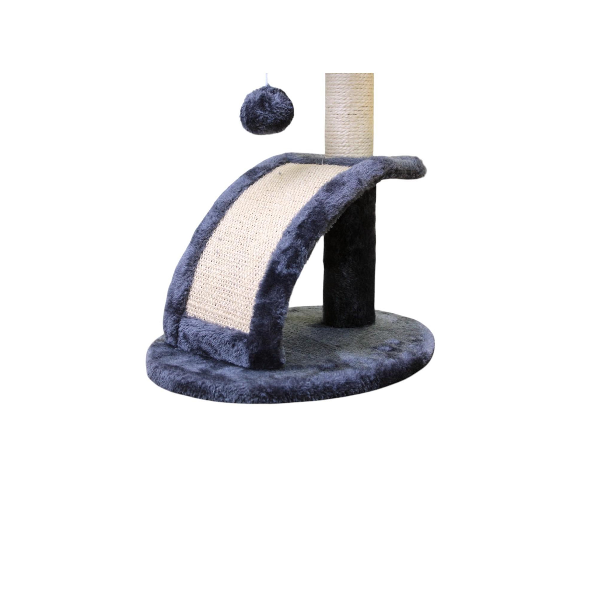 Voir la diapositive 4 : MON AMI LUKI Arbre à chat avec griffoir et station de repos 1/4 - GRIS ANTHRACITE - 36x30x51CM