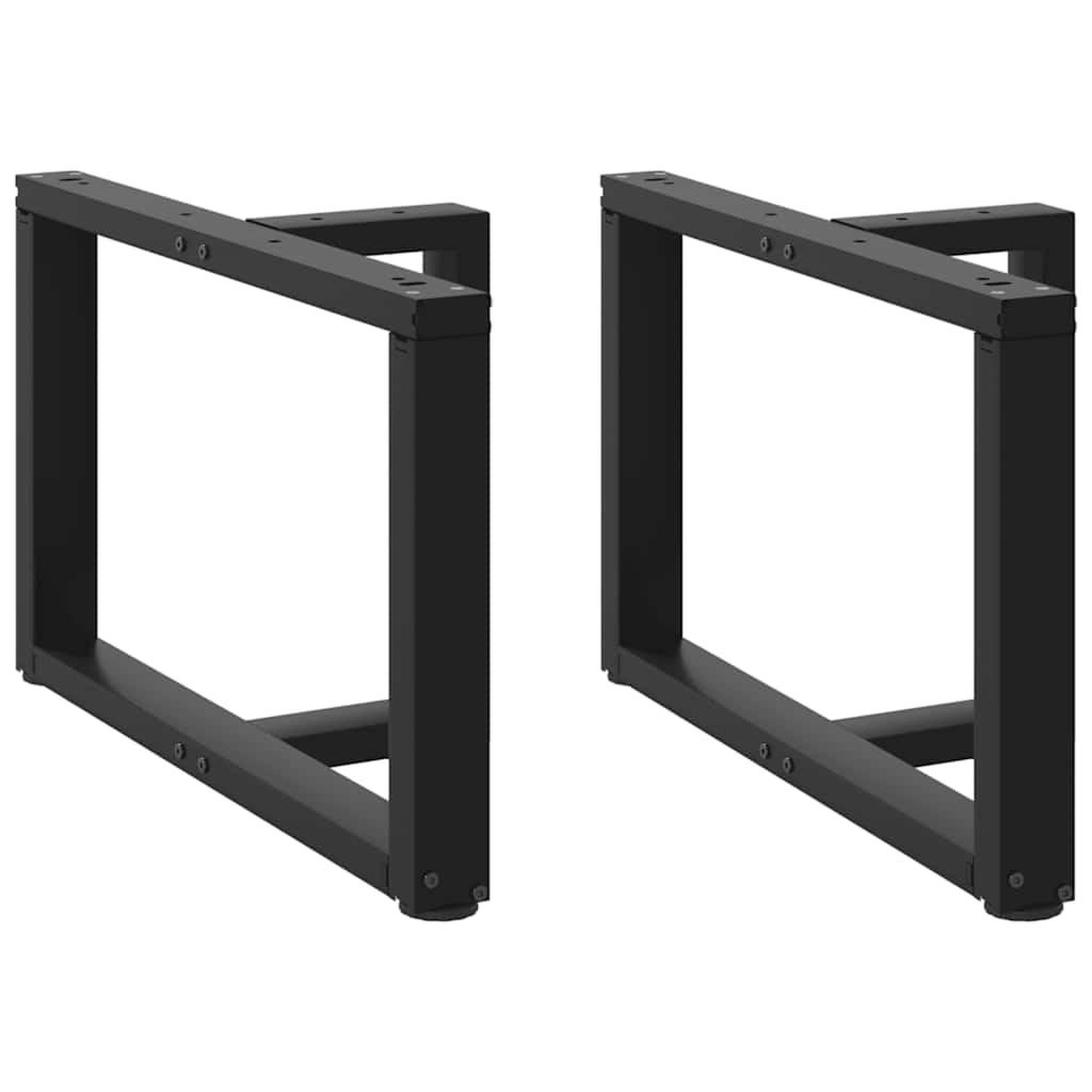 VIDAXL Pieds de table basse forme de T 2pcs noir 60x25x(42-43)cm acier
