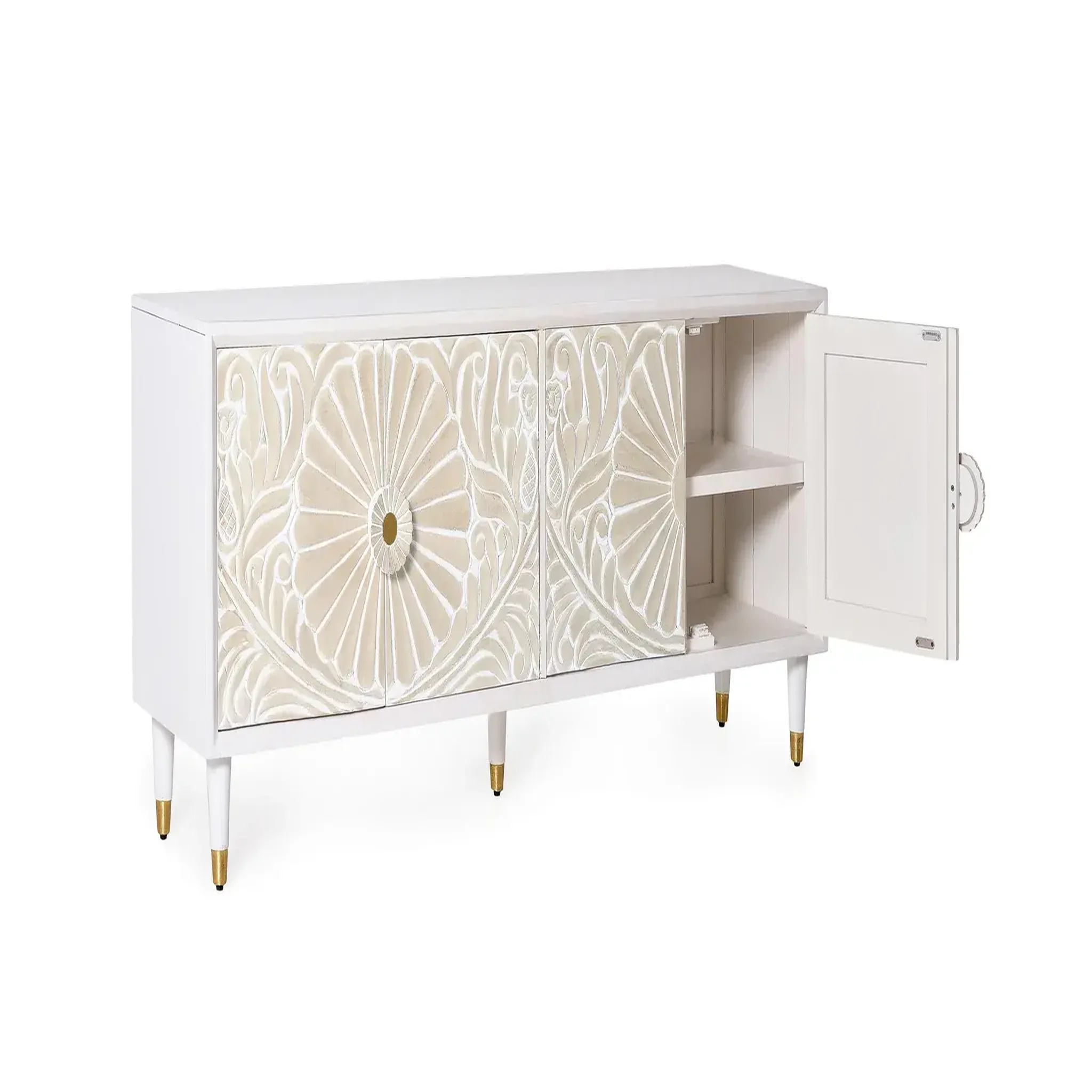 Voir la diapositive 2 : GINER Y COLOMER SL Meuble tv en bois de manguier 170 cm style méditerranéen moderne
