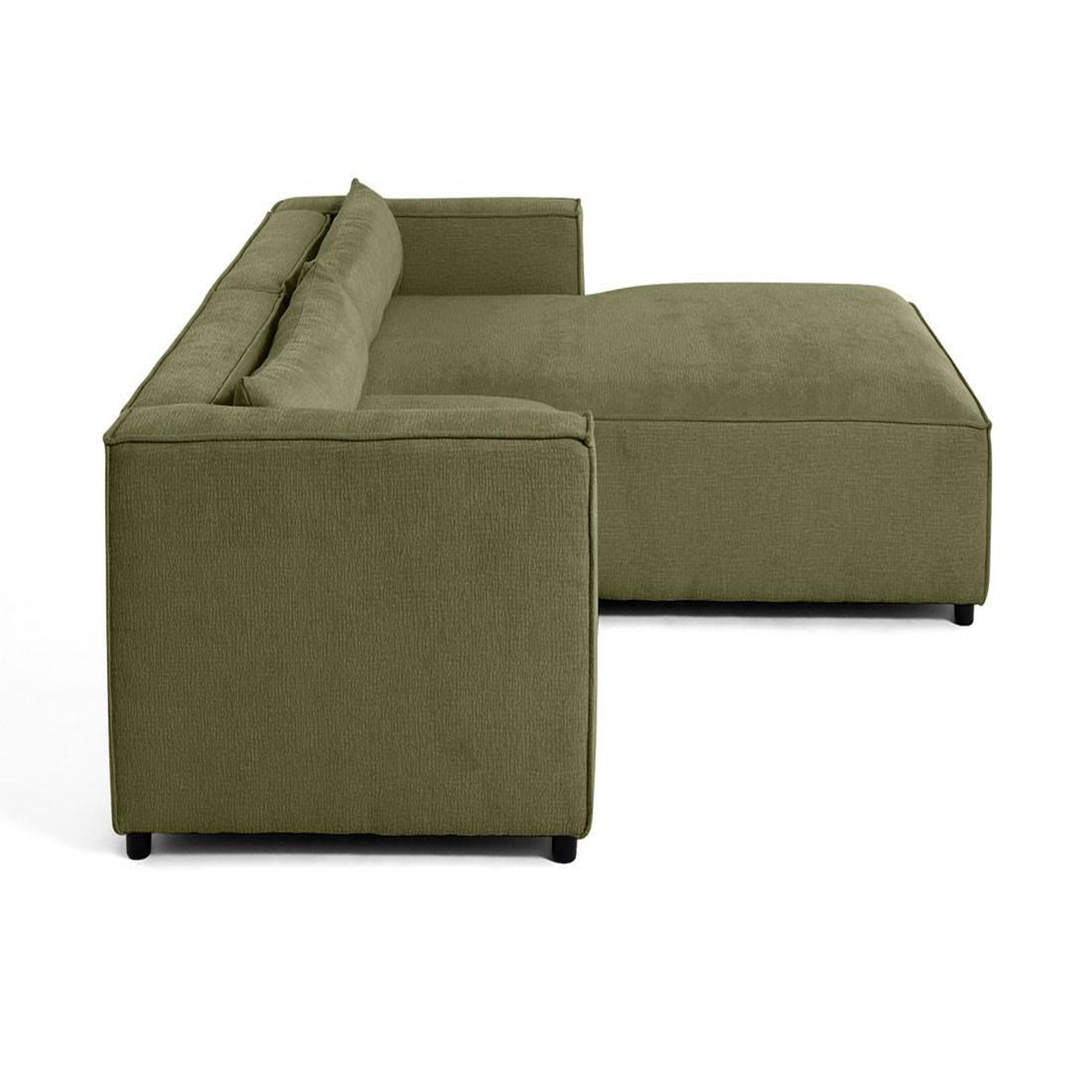 Voir la diapositive 6 : LISA DESIGN Ela - canapé d'angle droit 4 places - en tissu velours relief