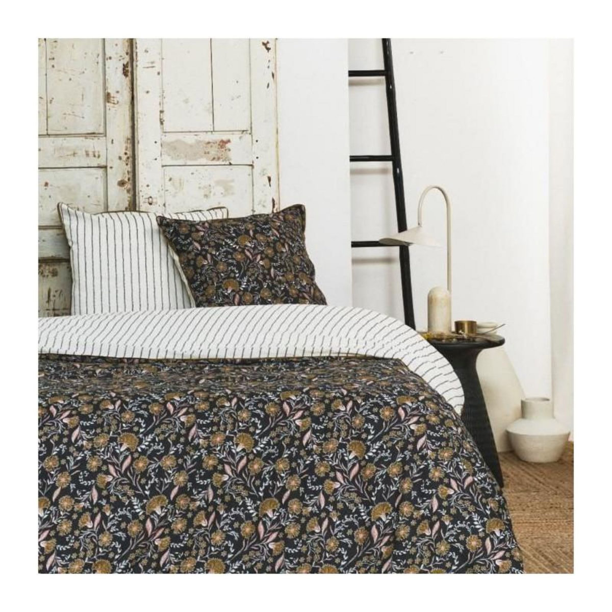 Today PARURE DE LIT TODAY - HOUSSE DE COUETTE 240X260 + 2 TAIES D OREILLER 63X63 - 100% COTON 57 fils - Marigold Indies