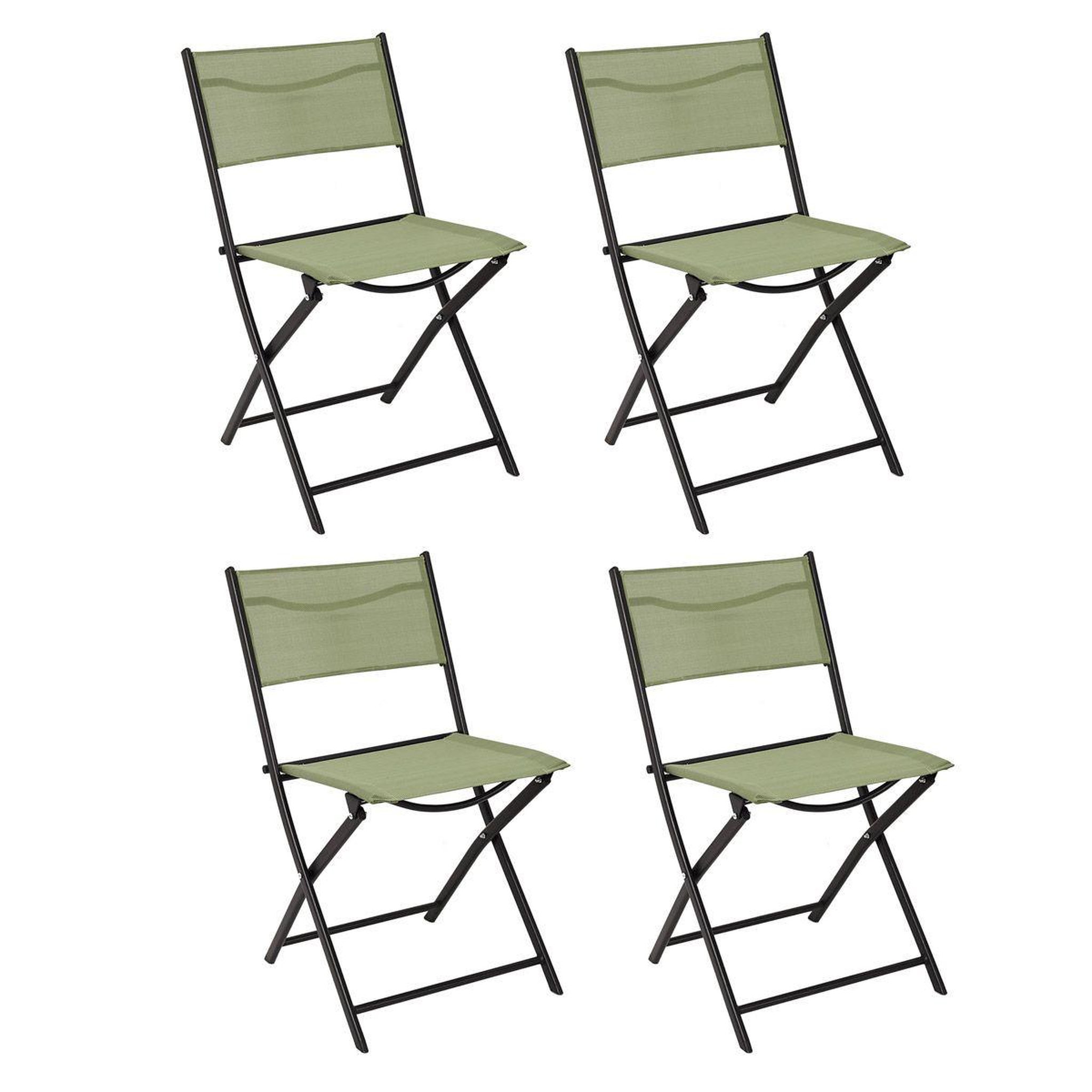 The Home Deco Factory Lot de 4 chaises pliables  jardin  79cm vert