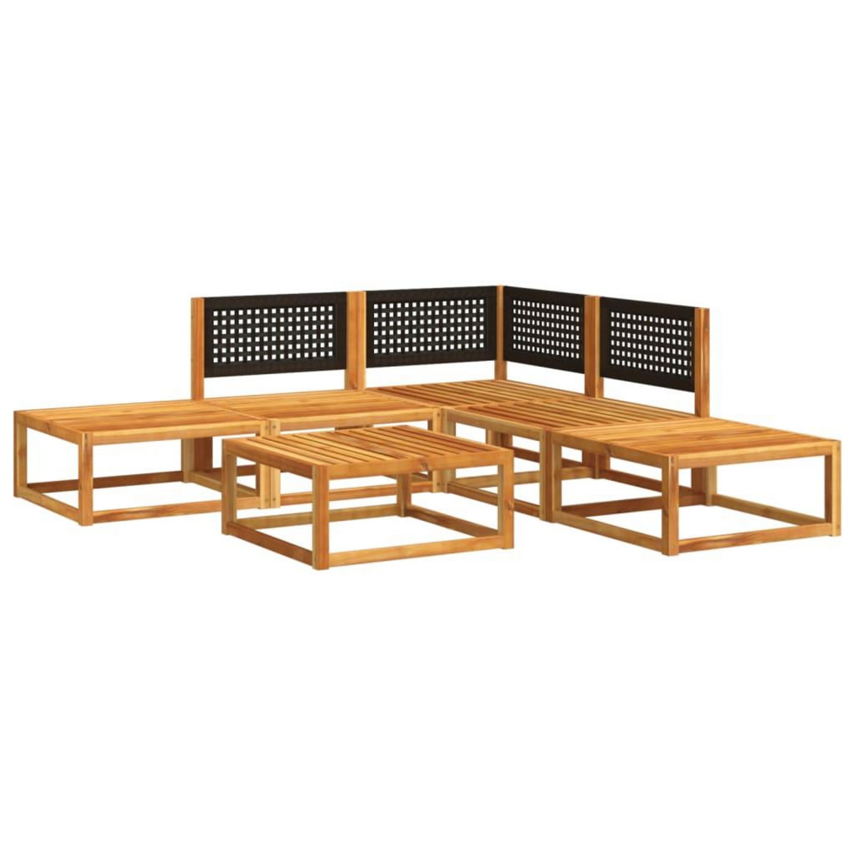VIDAXL Salon de jardin avec coussins 6 pcs bois d'acacia solide