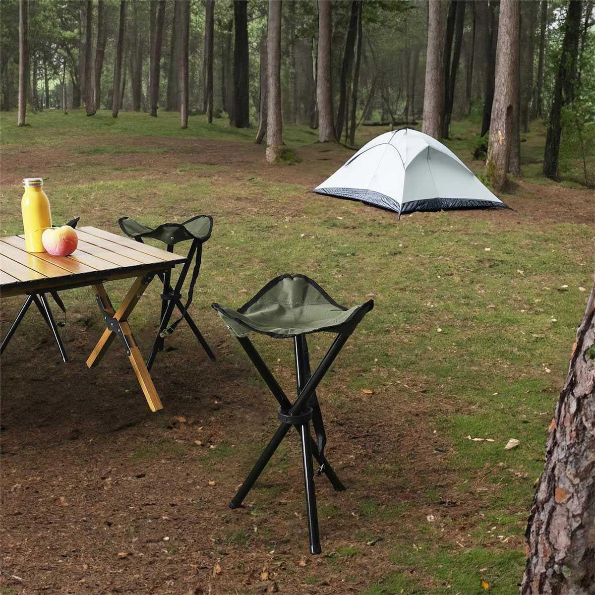 Paris Prix Tabouret de Camping  Pliable  45cm Kaki