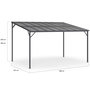 Voir la diapositive 4 : ID MARKET Pergola toit rigide en polycarbonate 3x4 M gris anthracite