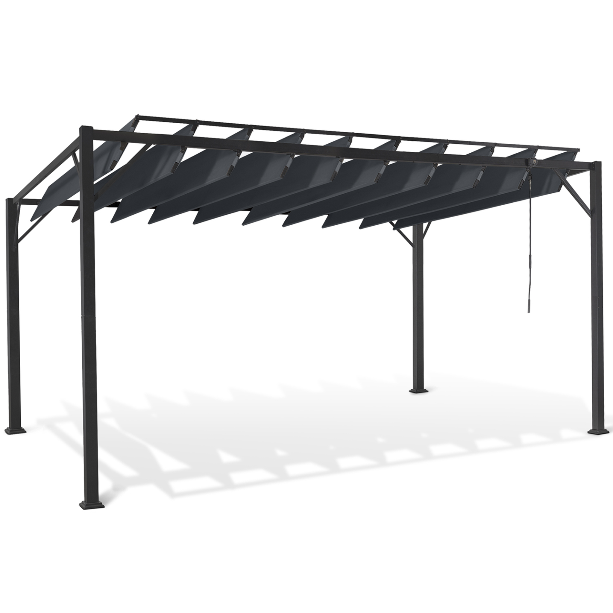 ID MARKET Pergola lames orientables 3x4 m gris anthracite