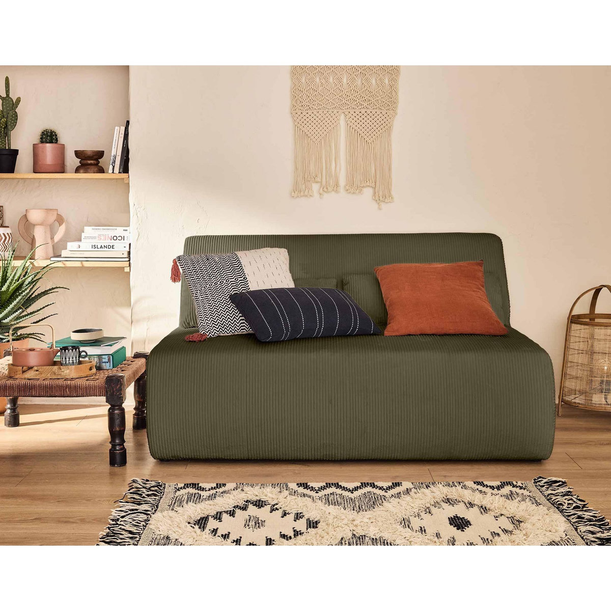 LISA DESIGN Onyx - canapé droit 2 places - en velours côtelé