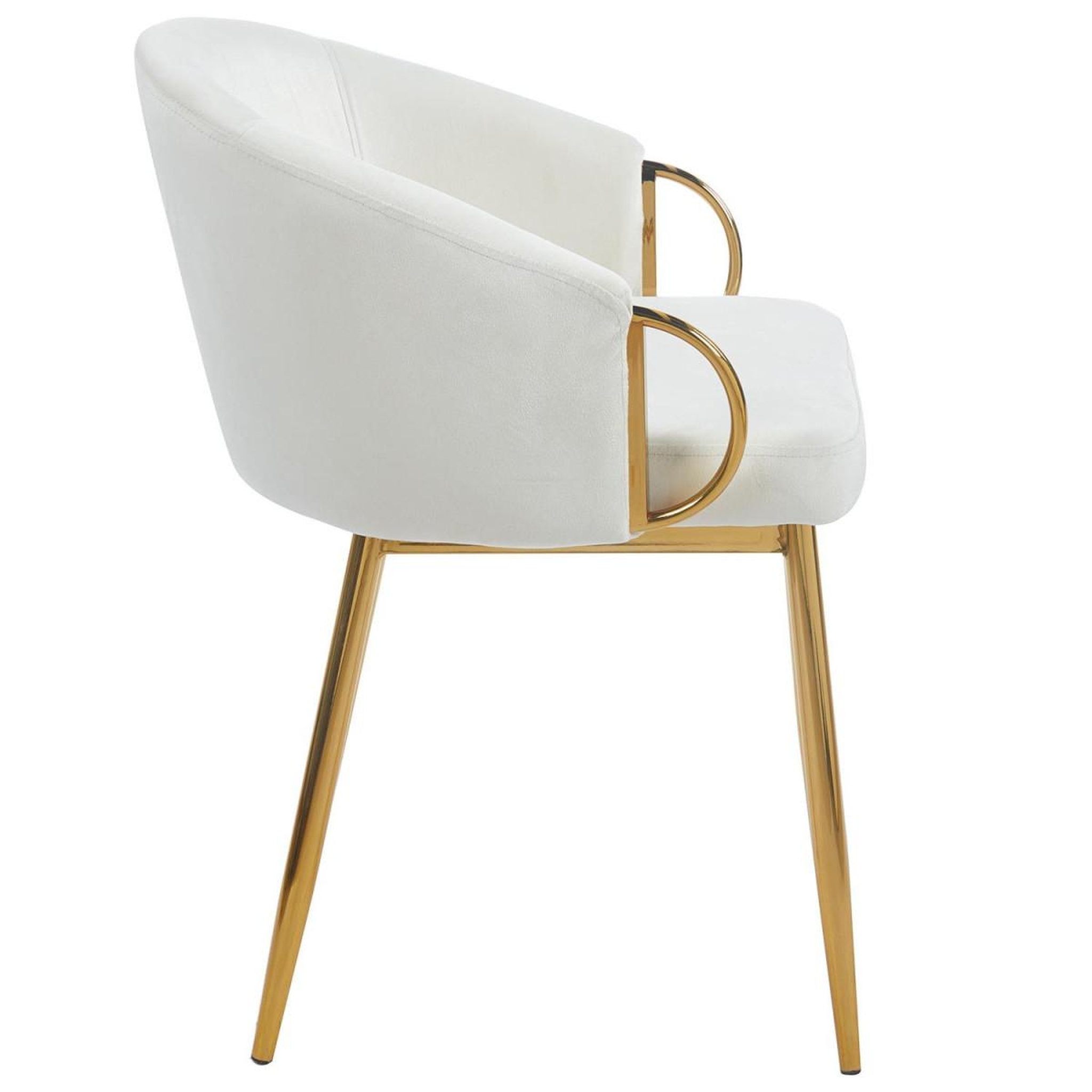 Voir la diapositive 5 : Paris Prix Lot de 2 Chaises en Velours  Julia  74cm Beige & Or
