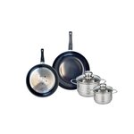 ELO Ensemble de 2 Poêles de cuisson 20 et 24 cm et 2 faitouts 12 et 14 cm Elo Prima Brillant