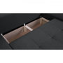 Voir la diapositive 6 : MARKET24 Canapé d'angle convertible réversible 5 places Indian - Tissu gris foncé - L 289 x P 94/188 x H 88 cm