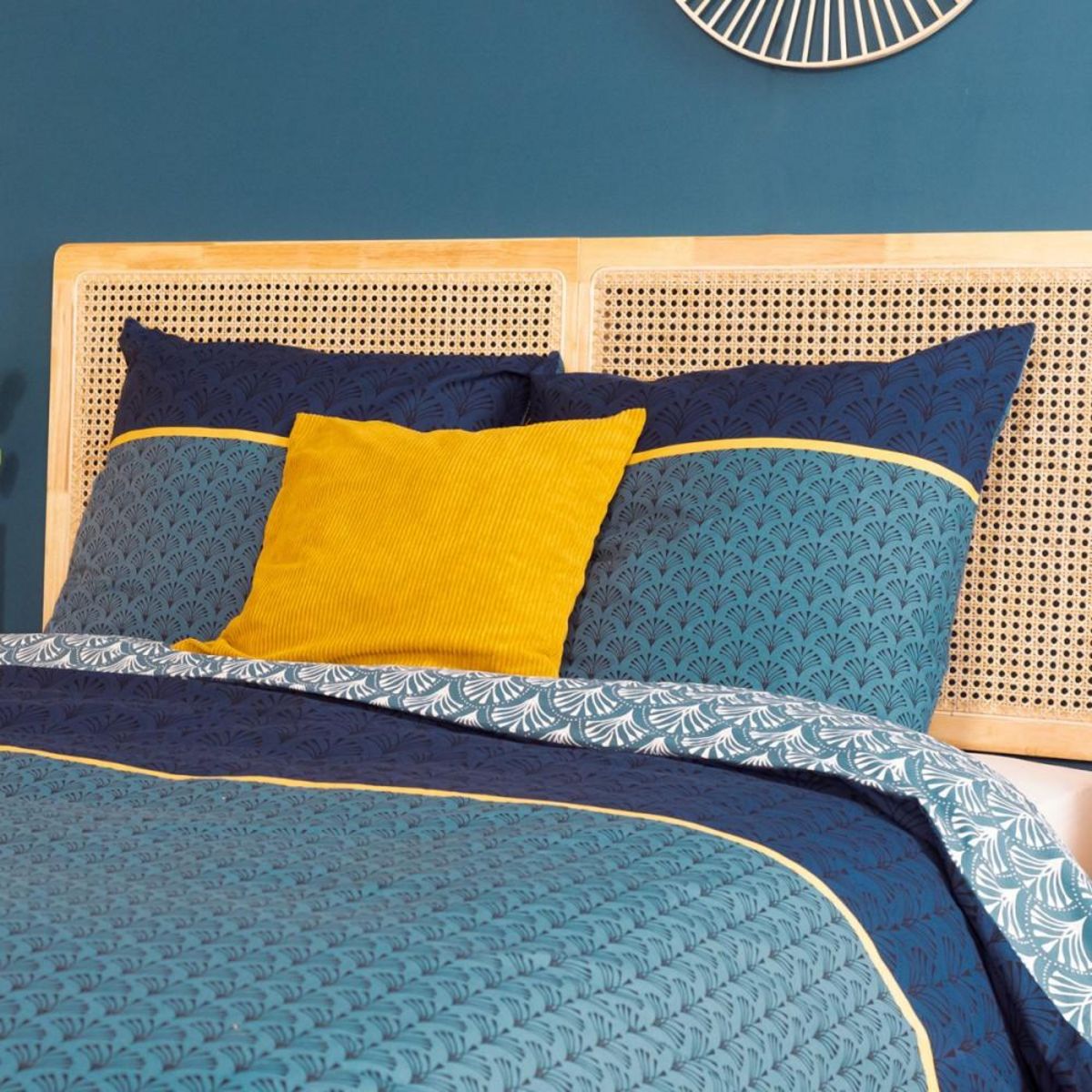 COTE DECO Housse de couette 240x220 + 2 taies JADE 100% Coton 57 fils