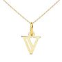 Voir la diapositive 1 : L'ATELIER D'AZUR Collier - Pendentif Lettre  V  Or 750/1000 - Chaine Dorée