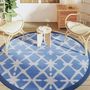Voir la diapositive 3 : VIDAXL Tapis d'exterieur ARAKIL bleu et blanc Ø200 cm PP
