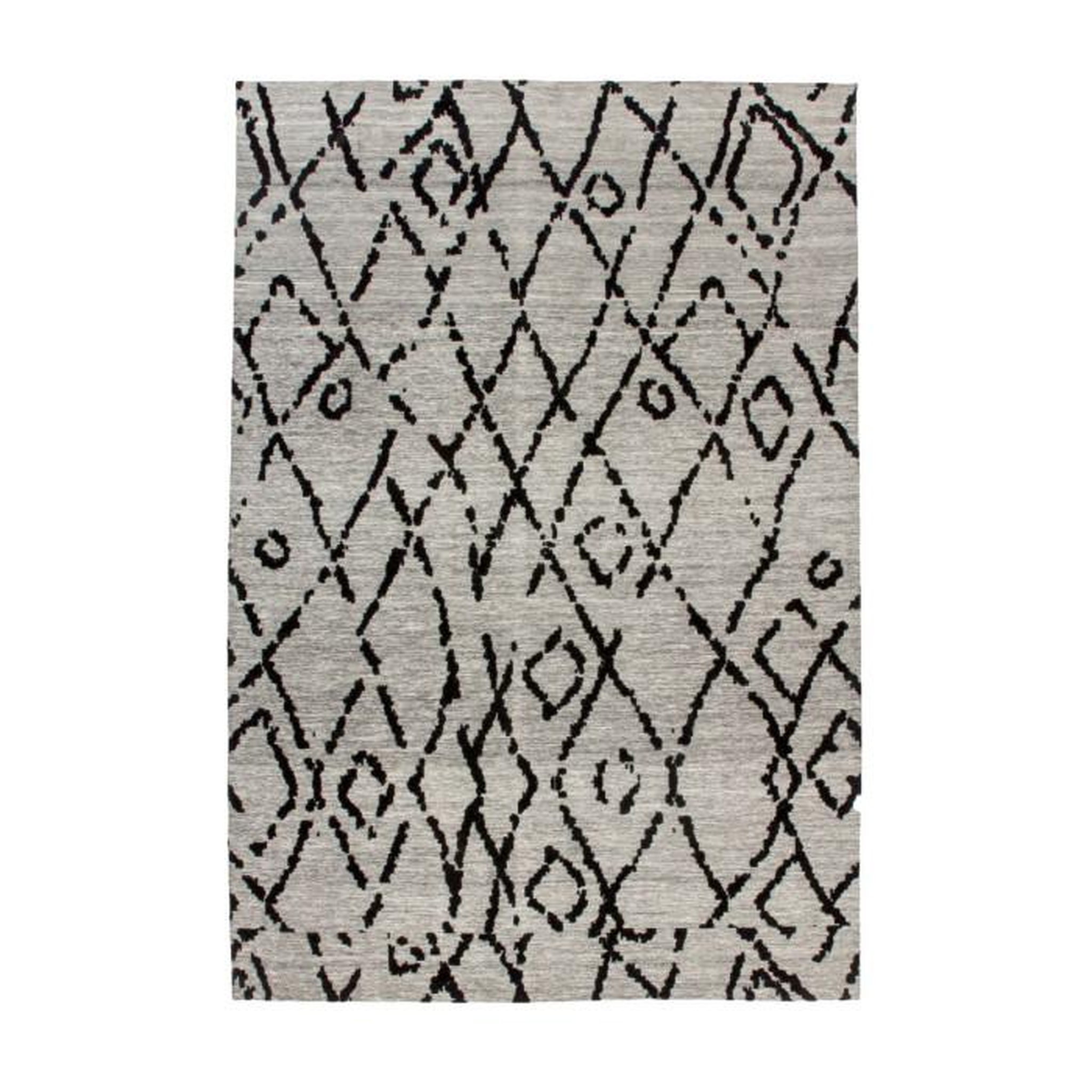 Paris Prix Tapis Jacquard Rétro  River  Gris & Noir. Coloris disponibles : Gris