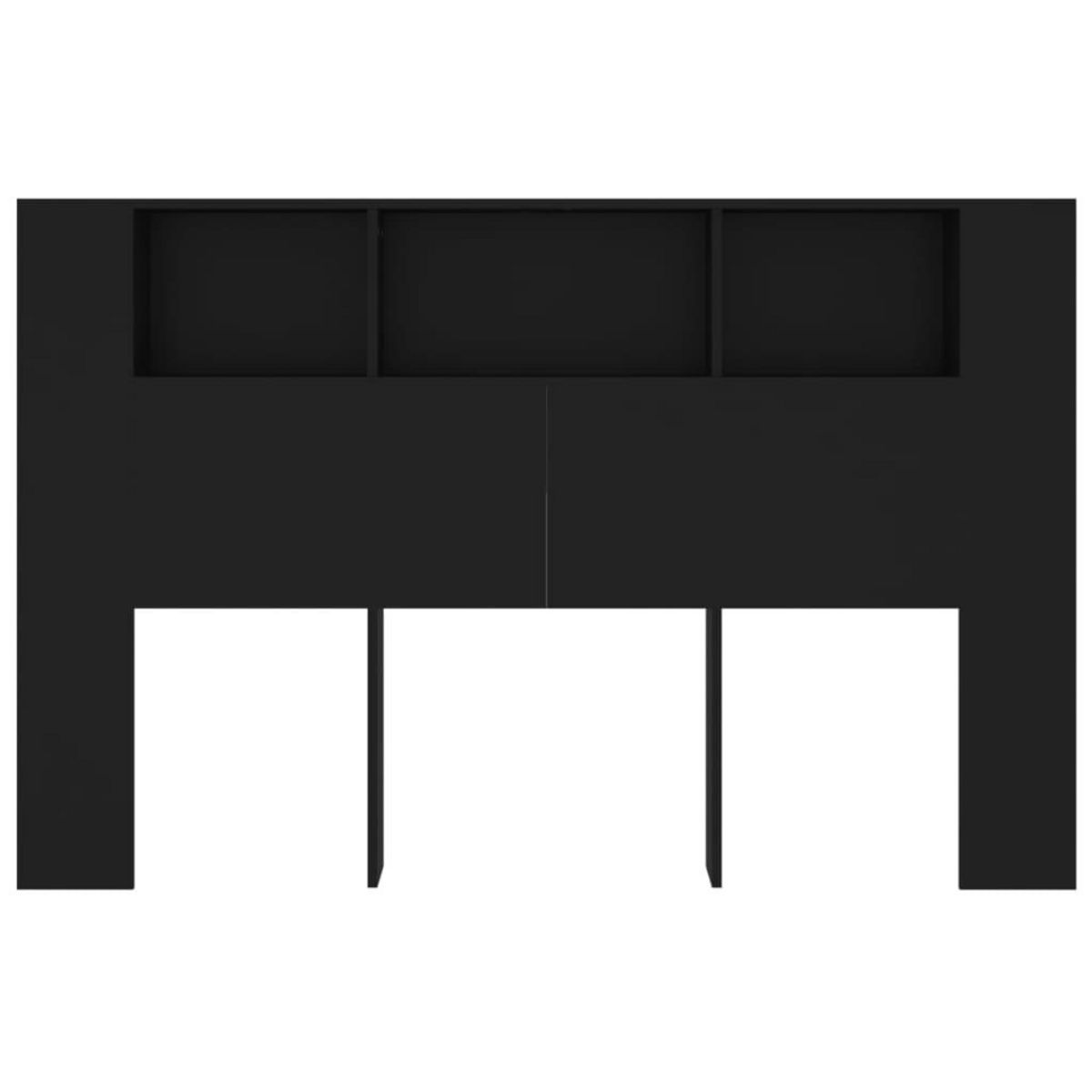 VIDAXL Armoire de tete de lit Noir 160x18,5x104,5 cm