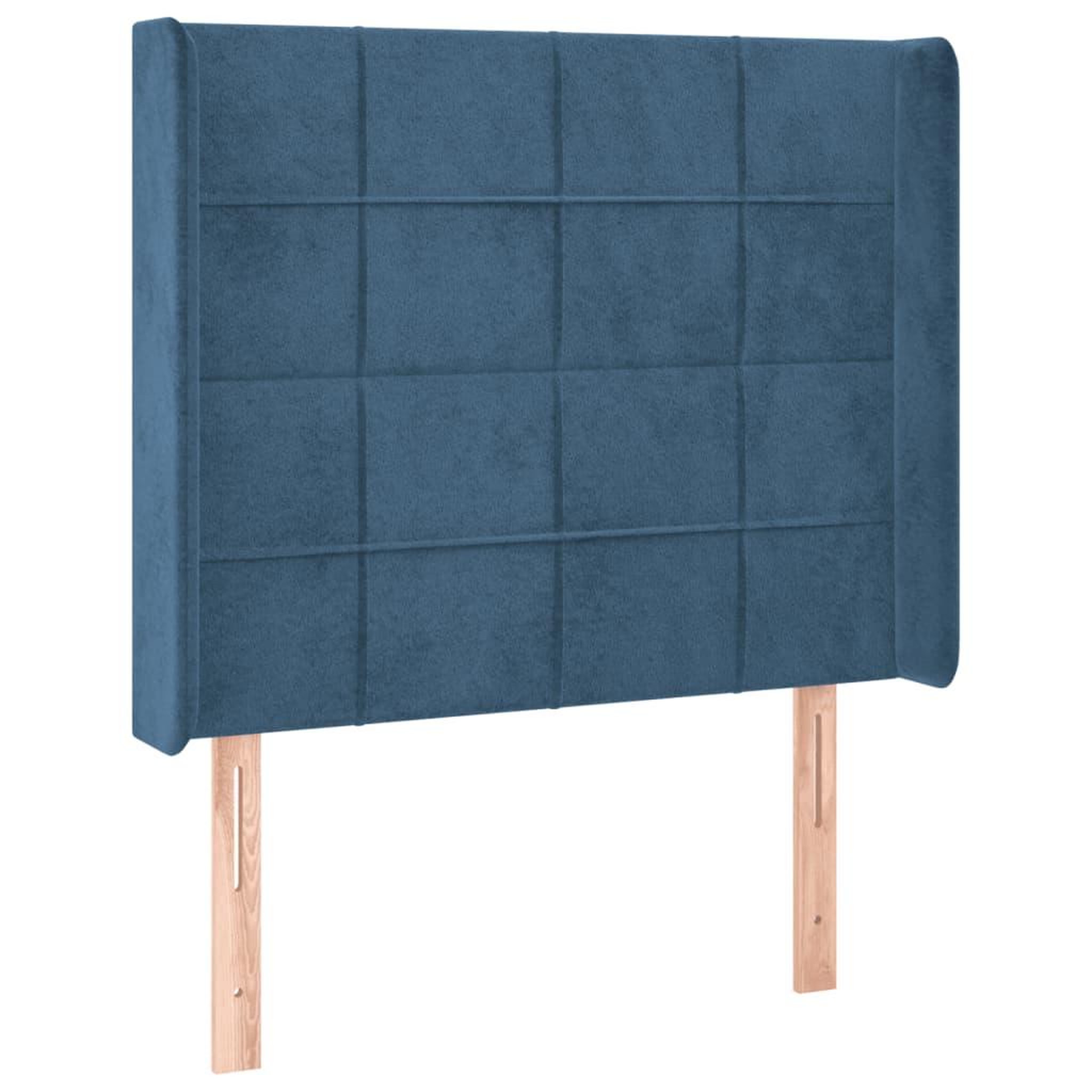 Voir la diapositive 3 : VIDAXL Tete de lit a LED Bleu fonce 103x16x118/128 cm Velours