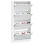 Voir la diapositive 4 : VIDAXL Armoire a chaussures 4 tiroirs rabattables blanc 80x21x163,5 cm