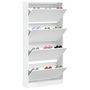 Voir la diapositive 4 : VIDAXL Armoire a chaussures 4 tiroirs rabattables blanc 80x21x163,5 cm