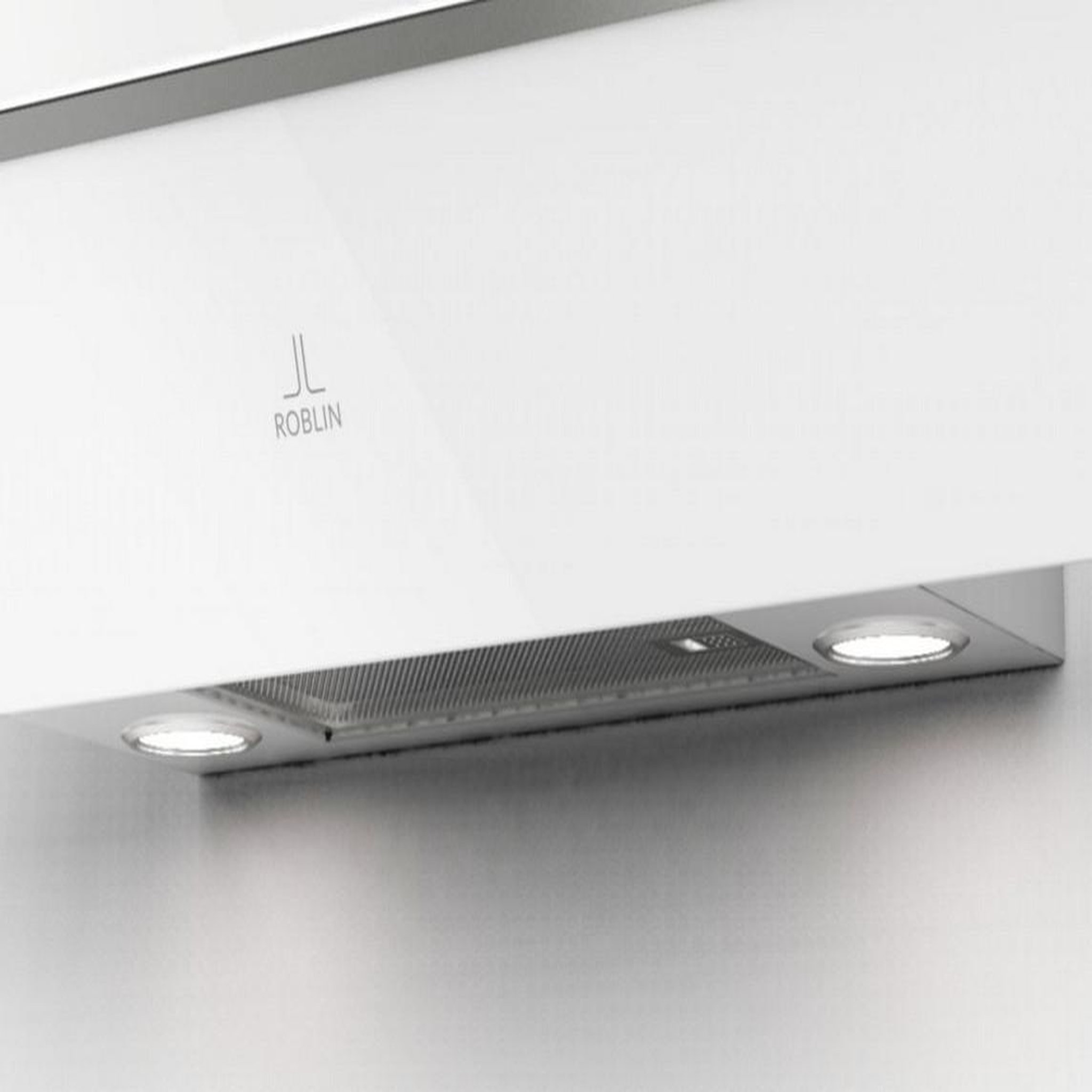 Voir la diapositive 4 : ROBLIN Hotte décorative inclinée 80cm 580m3/h blanc - 5630306