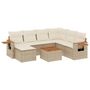 Voir la diapositive 2 : VIDAXL Salon de jardin avec coussins 8 pcs beige resine tressee