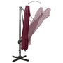 Voir la diapositive 4 : VIDAXL Parasol de jardin en porte-a-faux a double toit rouge bordeaux