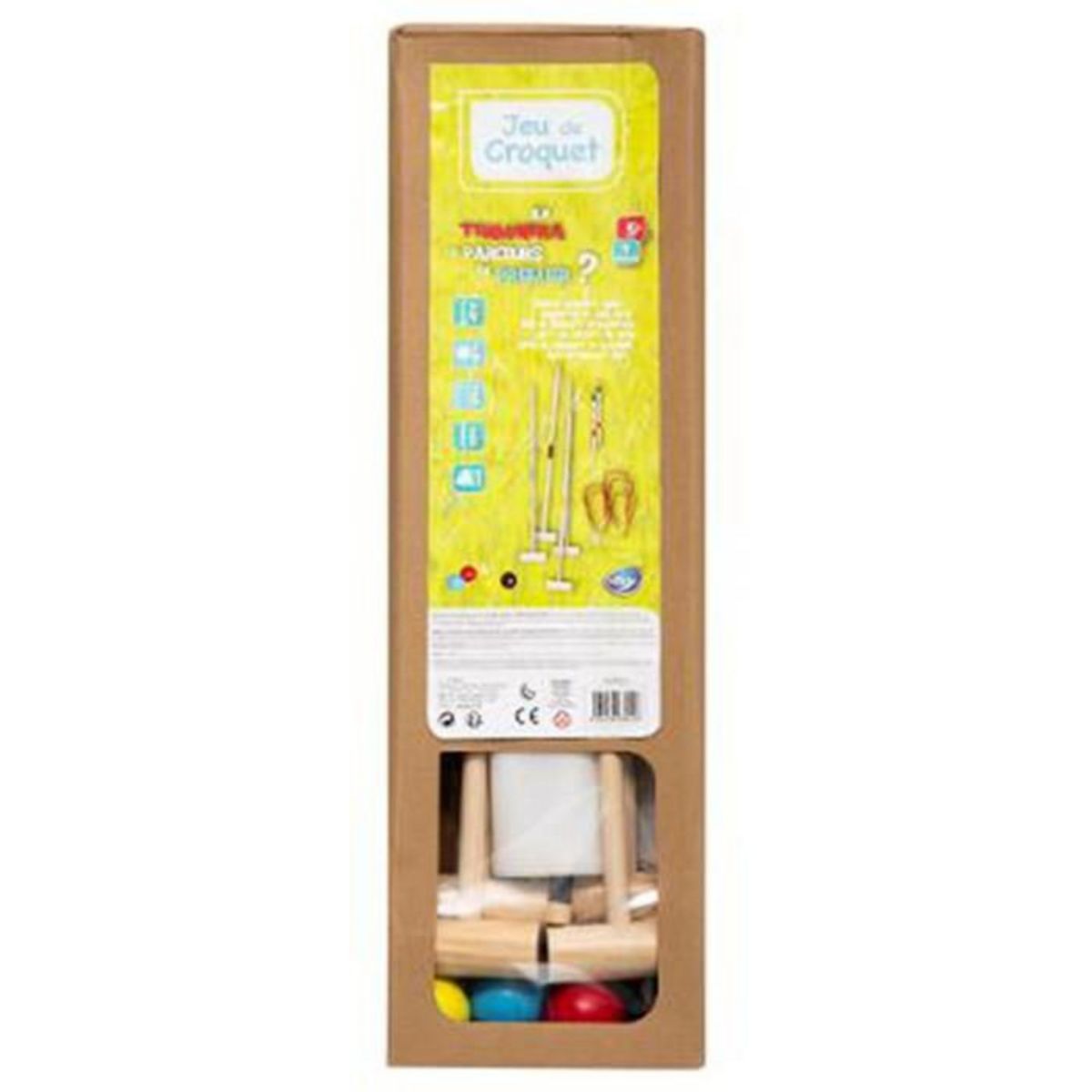 Be Toys Jeu Enfant en Bois  Croquet  57cm Naturel