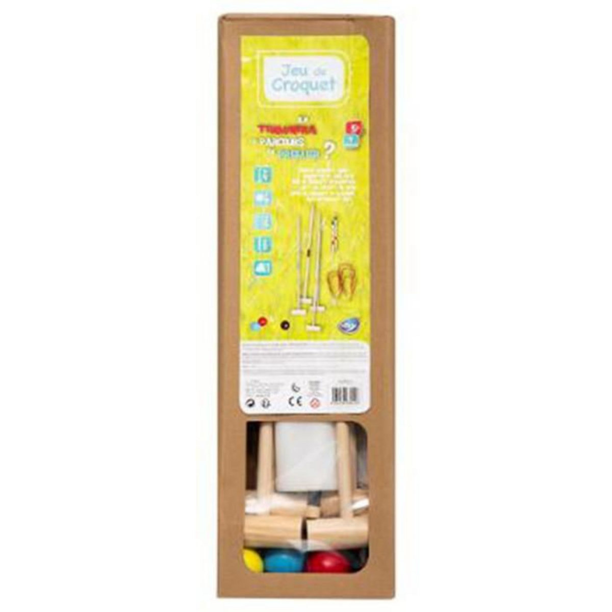 Be Toys Jeu Enfant en Bois  Croquet  57cm Naturel